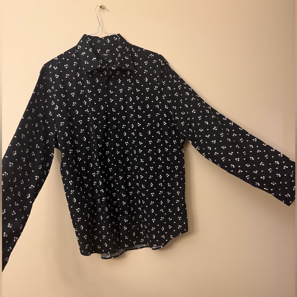 Black Express Floral Long Sleeve Shirt